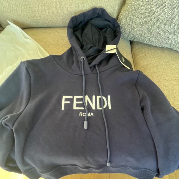 Fendi Navy Cropped hoodie - Picture 6 of 7